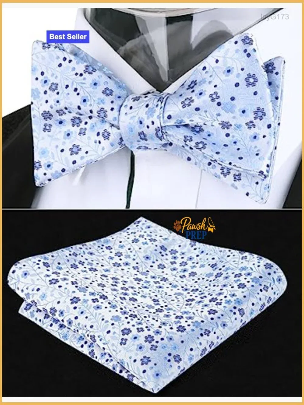Men's Floral Suspenders Bow Tie Pocket Square Set Formal Wear